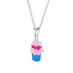 In Season Jewelry Silver 16" Pink & Blue Enamel Cupcake Necklace