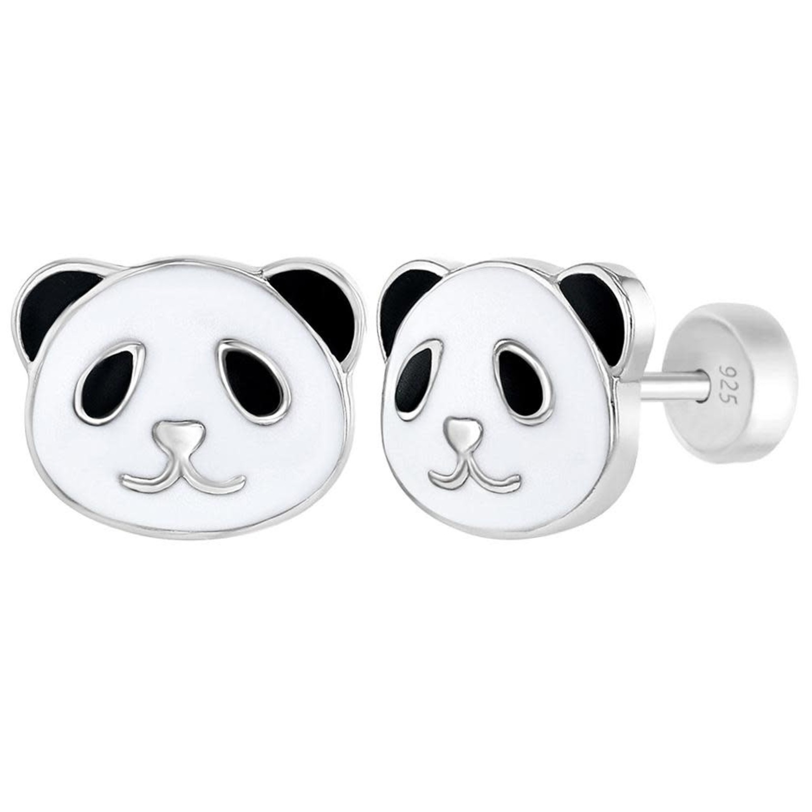 In Season Jewelry Baby Silver Panda Earrings