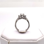 Millenia 14 Kt White Gold 3-Square Diamond Engagement Ring