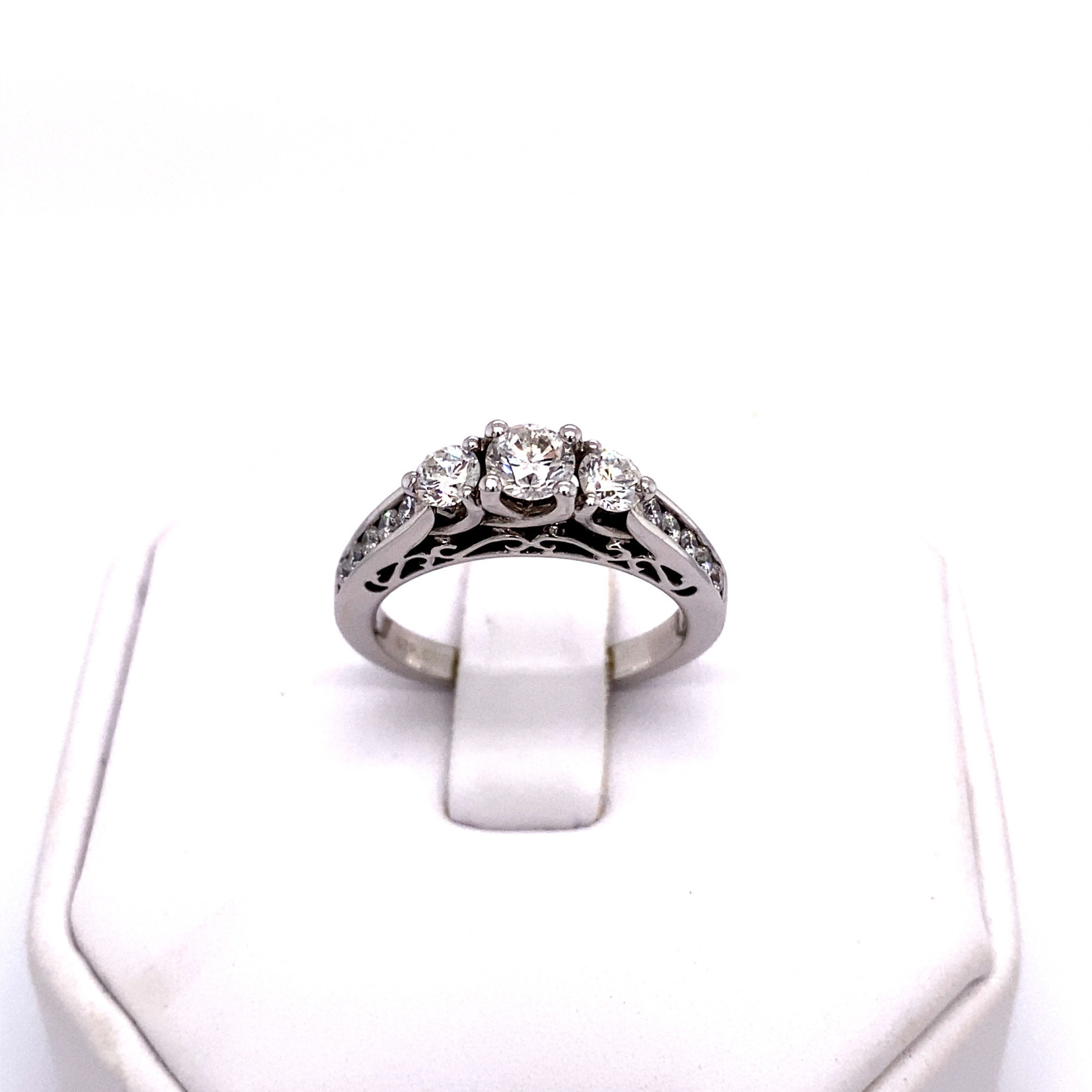 Millenia 14k White Gold 3-Stone Engagement Ring