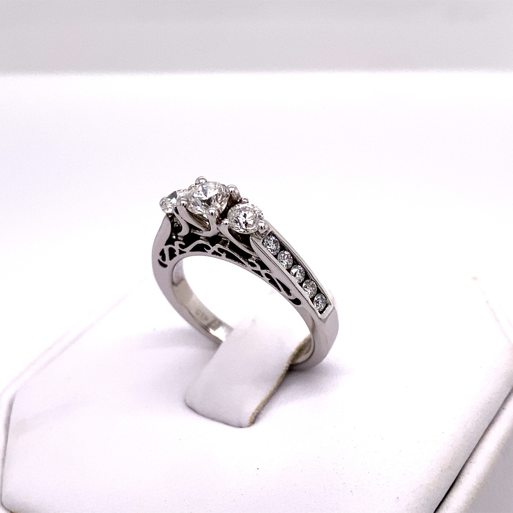 Millenia 14k White Gold 3-Stone Engagement Ring