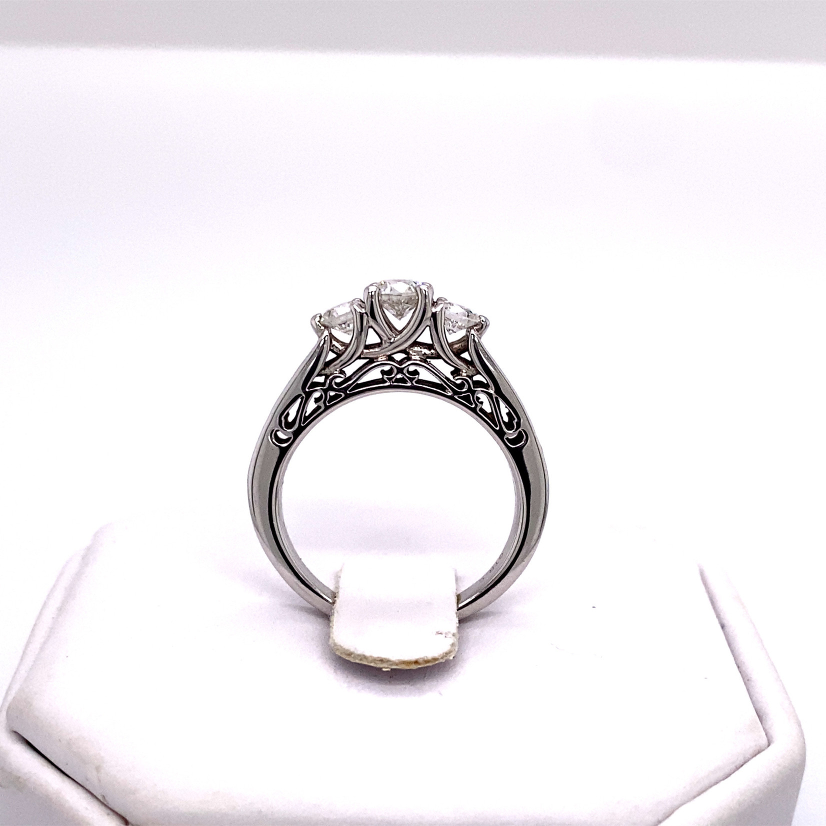 Millenia 14k White Gold 3-Stone Engagement Ring