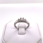 Millenia 14k White Gold Simple 3-Stone Engagement Ring
