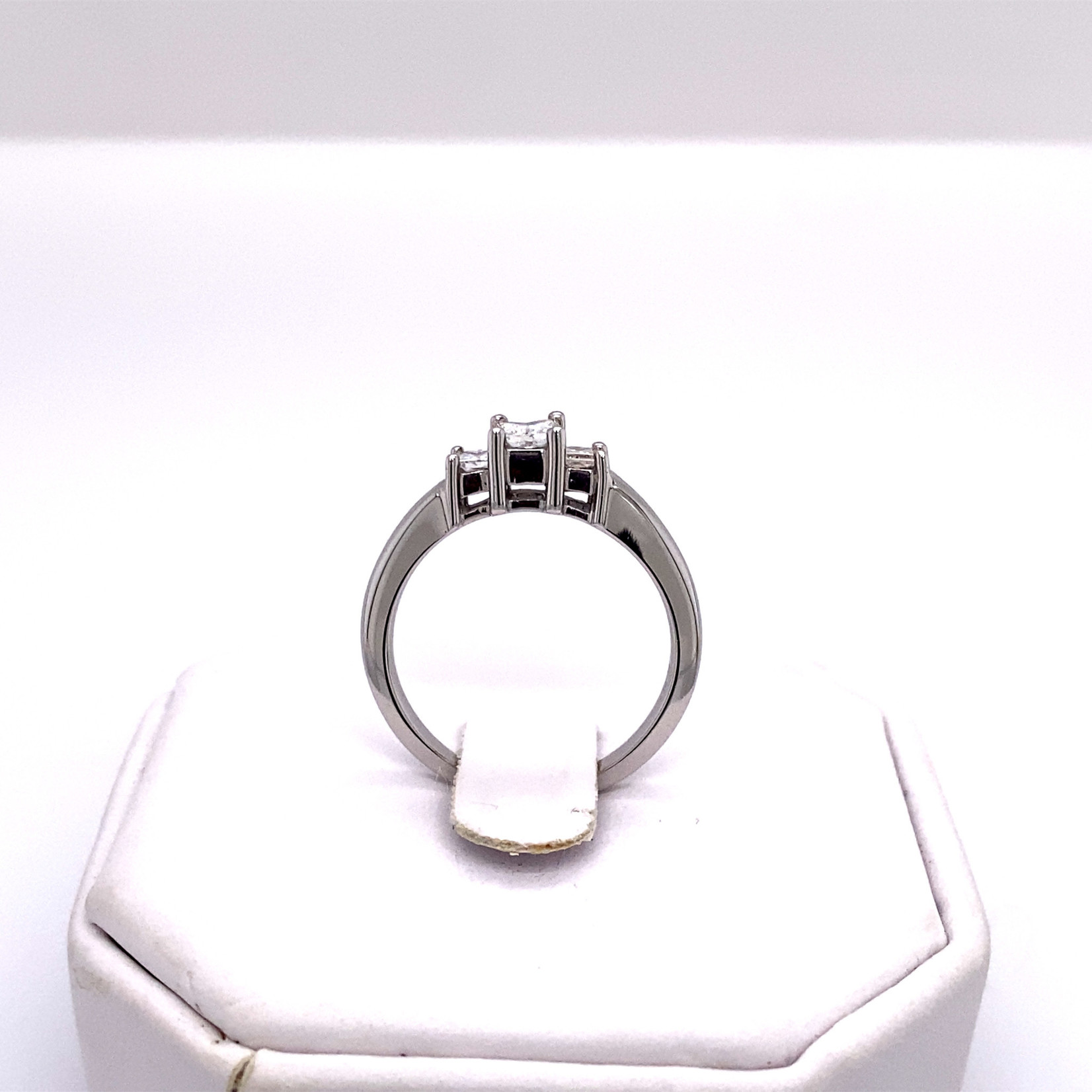 Millenia 14k White Gold Simple 3-Stone Engagement Ring