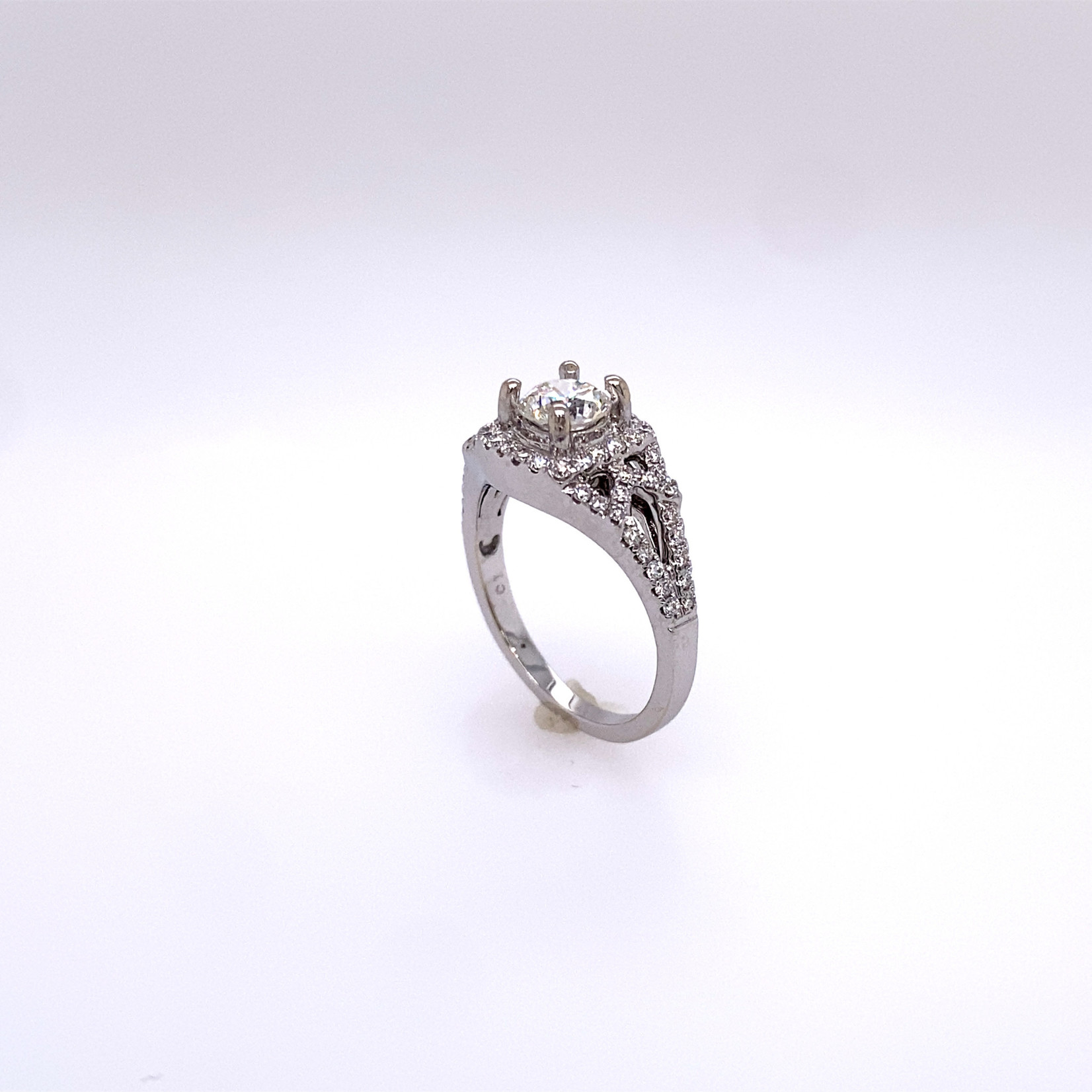 Millenia 14k White Gold Square Halo Engagement Ring