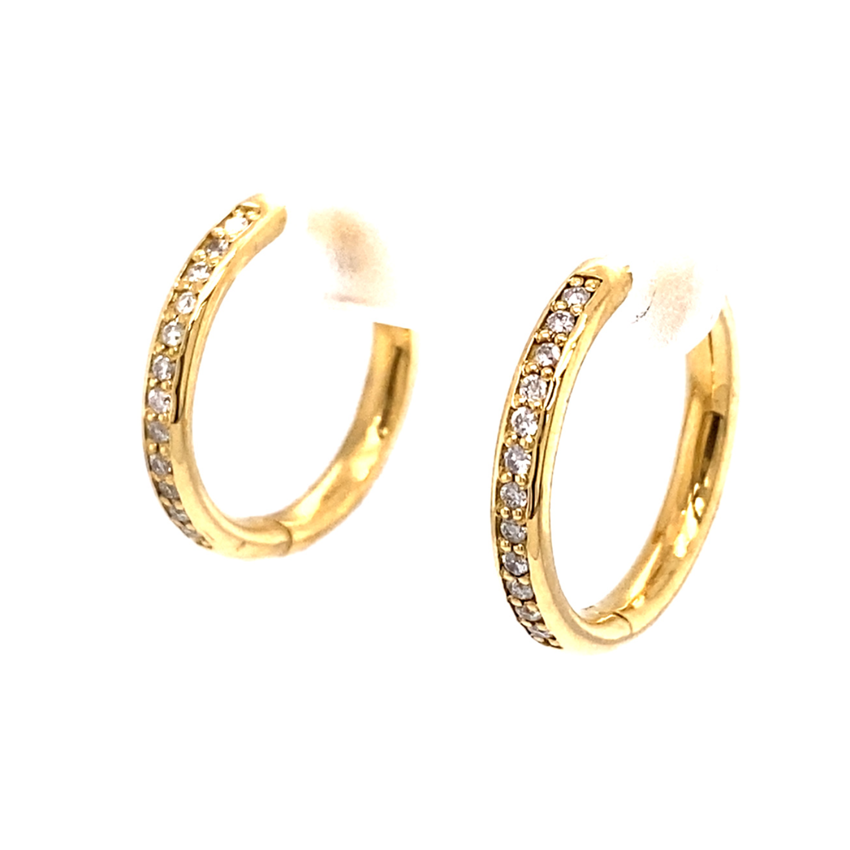 FC Creations 14Kt Y Gold Dia Hoop Earrings .7" .25Ctw  4.2Gr.