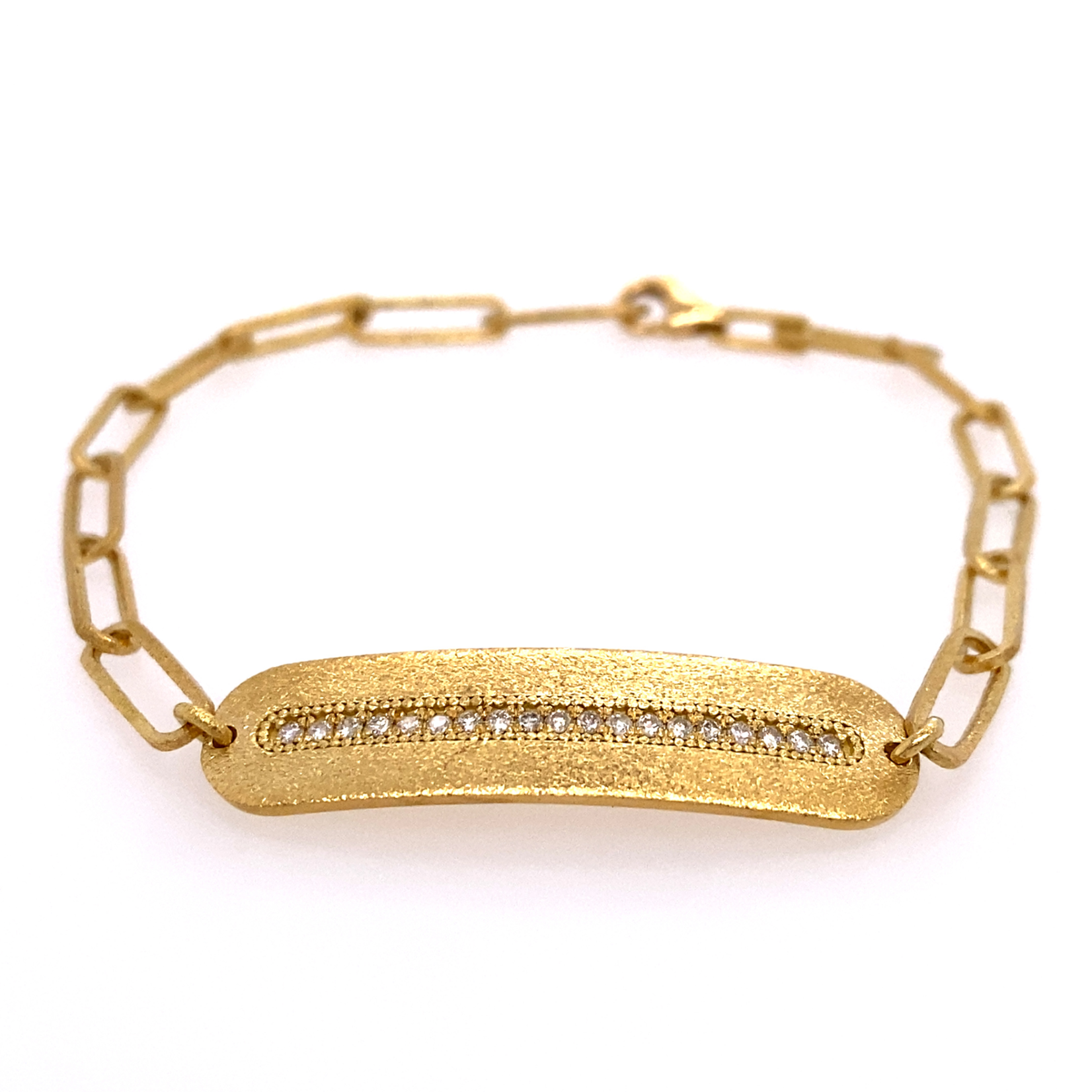 FC Creations 18Kt Yellow Gold Link Diamond 7" Bracelet .2 Ctw