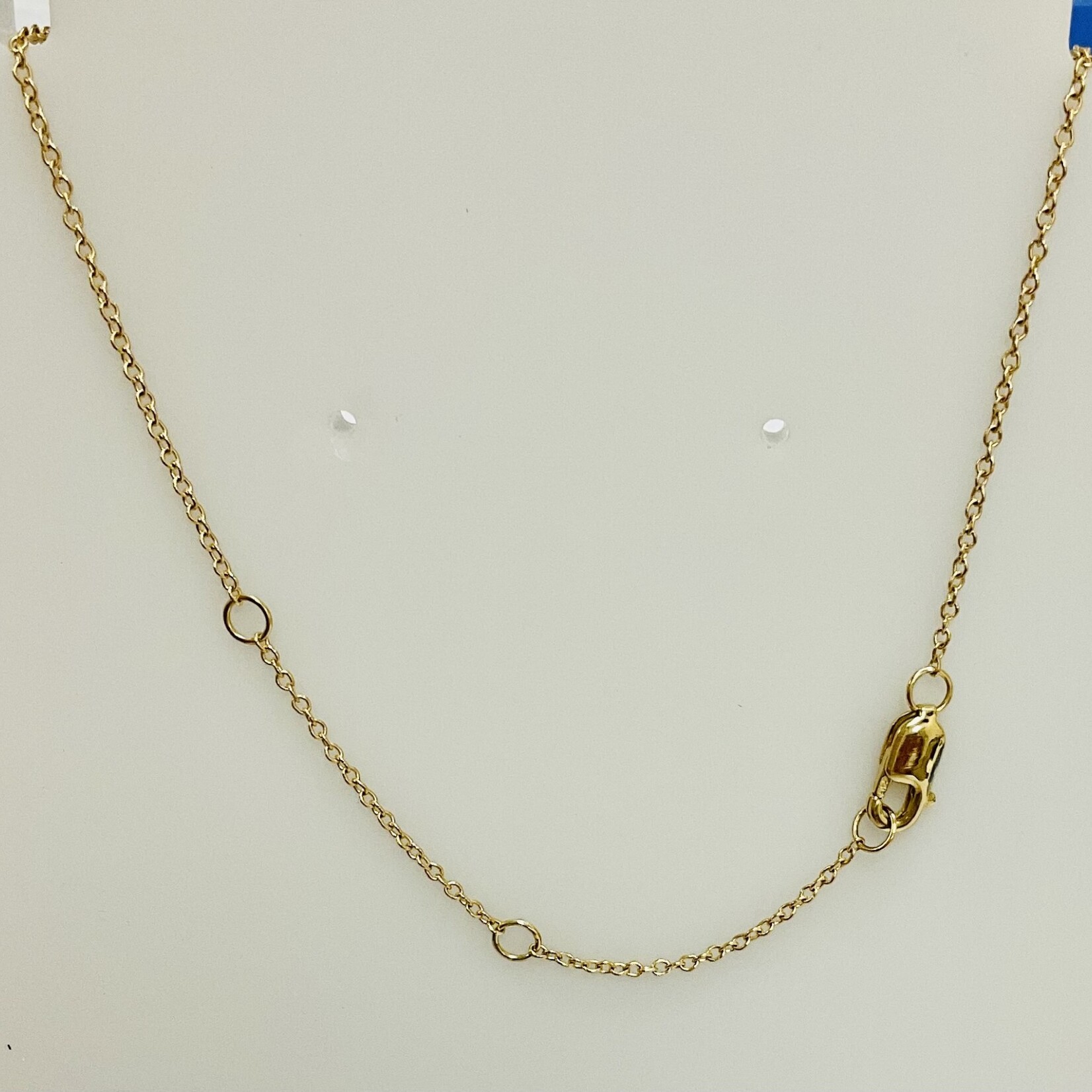 14K Yellow Gold Día/Sapphire Eye Necklace 18" .08 Ctw