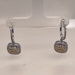 14 Kt Radiant Cut Diamond Dangle Earrings 1.24 Ctw