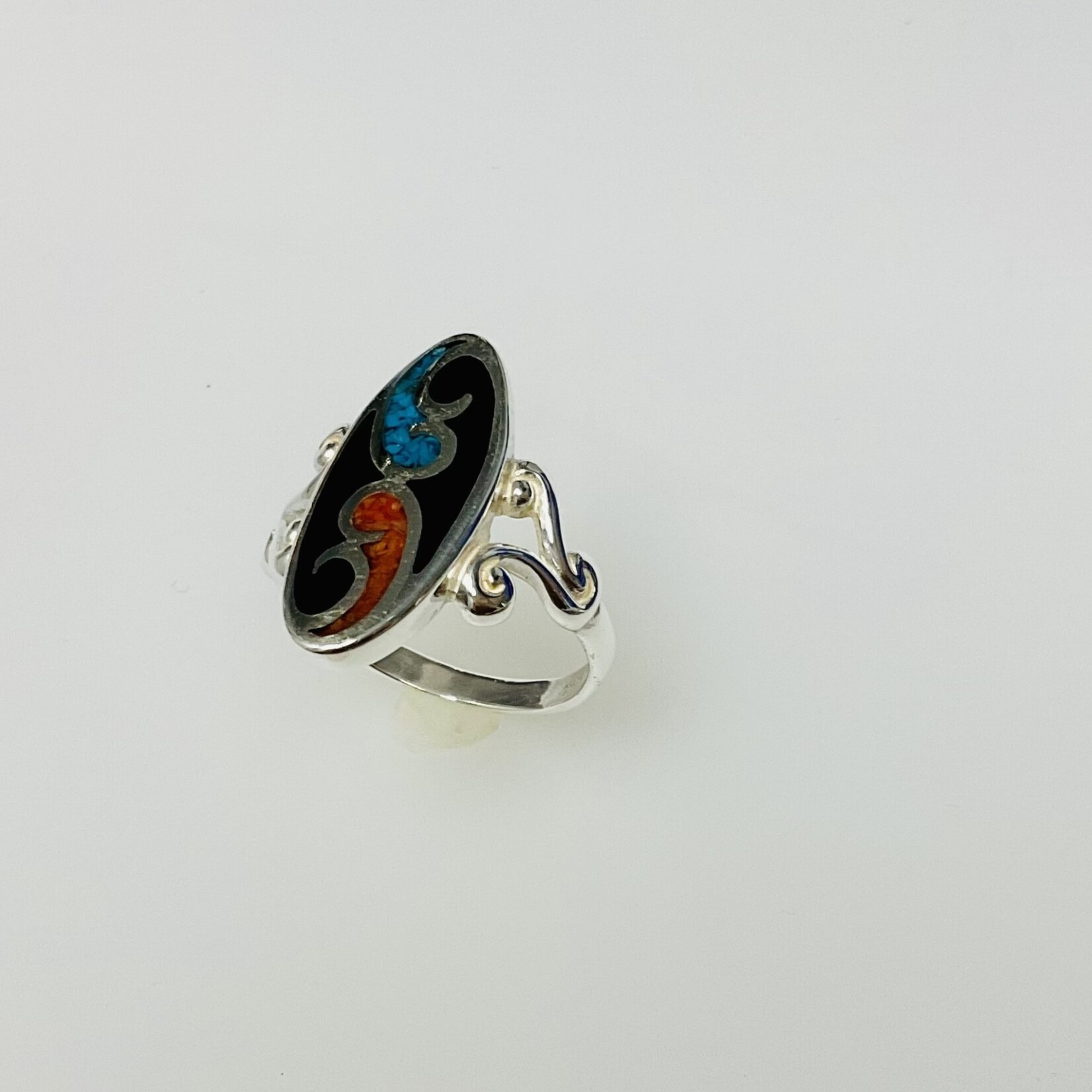 Ladies Multi-color Ring / Silver Size 9.5