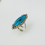 Ladies Turquoise Fashion Ring / Silver Size 6