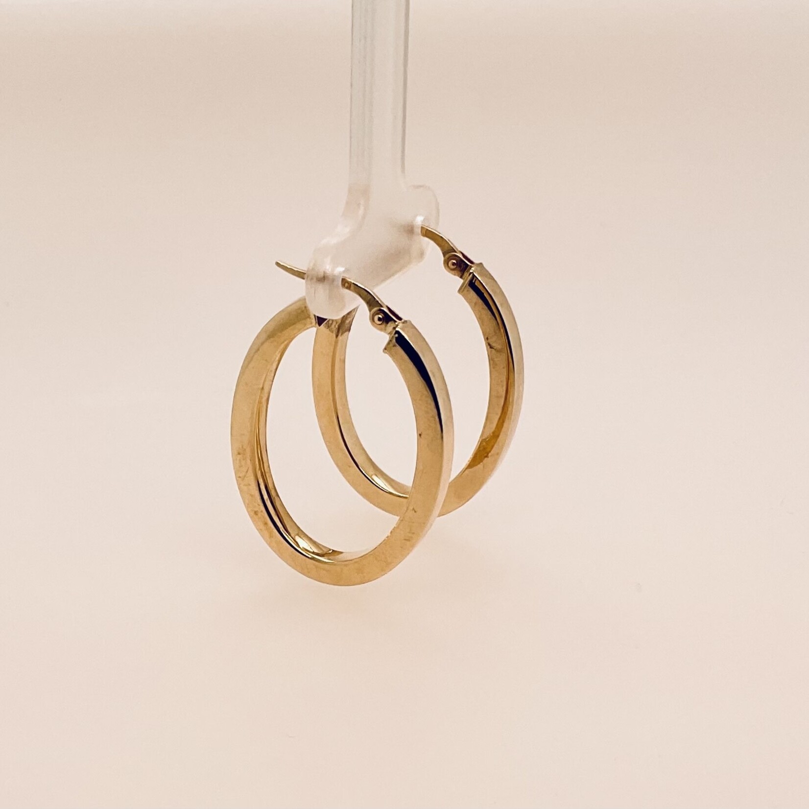 10 Kt  Gold Hoop Earrings Sz 1." /2.5 Gr/3MM