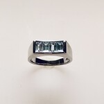 Ladies Aquamarine Ring / Silver Sz 7 5 Gr.