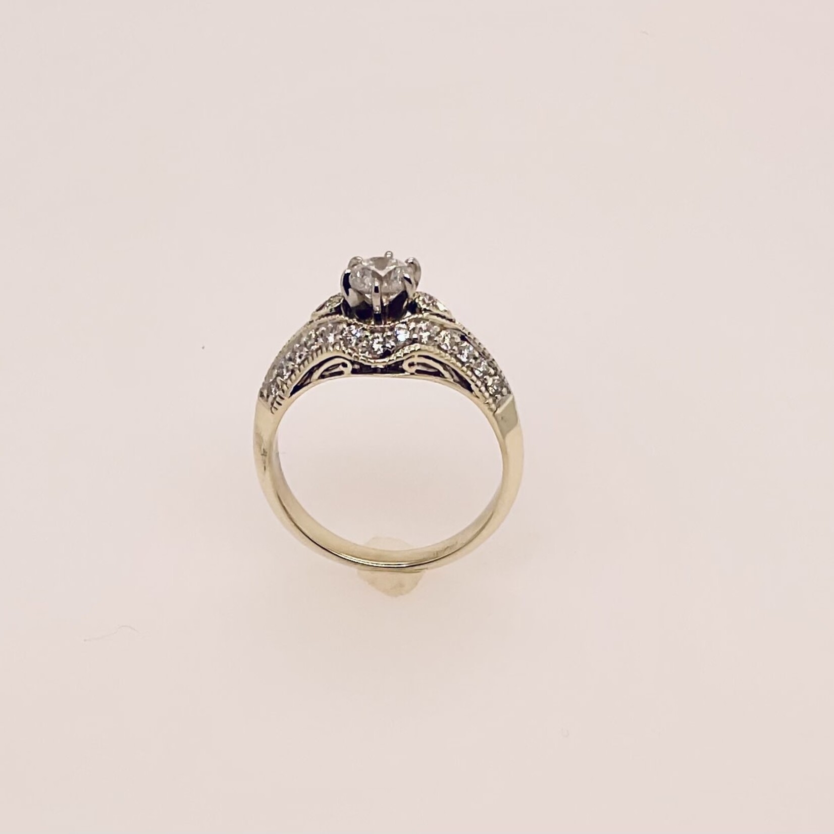 14 Kt .5 Ct Rd Cut Dia Ring Sz 6.5  0.8 Ctw  SI1 G