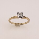 14 Kt Princess Cut Diamond Ring .3800 Ctw Size 6.5