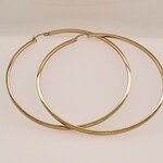 14Kt Ladies Yellow Gold Hoop Earrings 2"