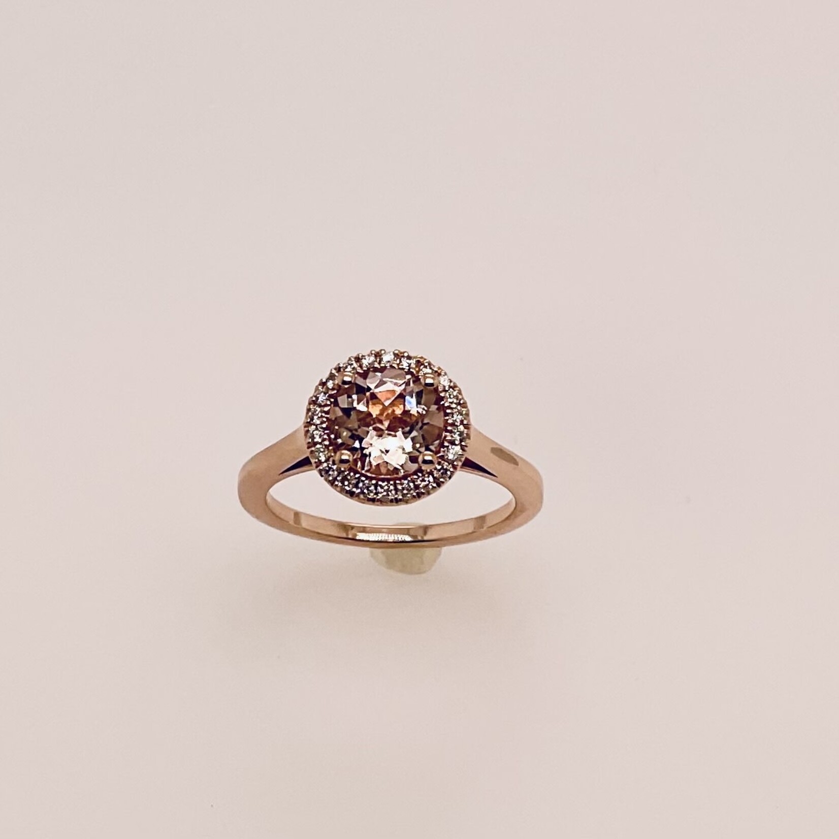 14K Rose Gold Ring Dia .15 Ctw Sz 6 Mo 1.15 Ctr