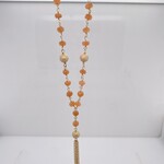 14 Kt Yellow Gold Peach Moonstone Necklace