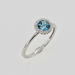 14 Kt W G Ladies Diamond Blue Topaz Ring .06 Ctw #7