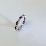 18 Kt W G Ladies Dia .18/Ruby .45 Ctw Ring #6.75