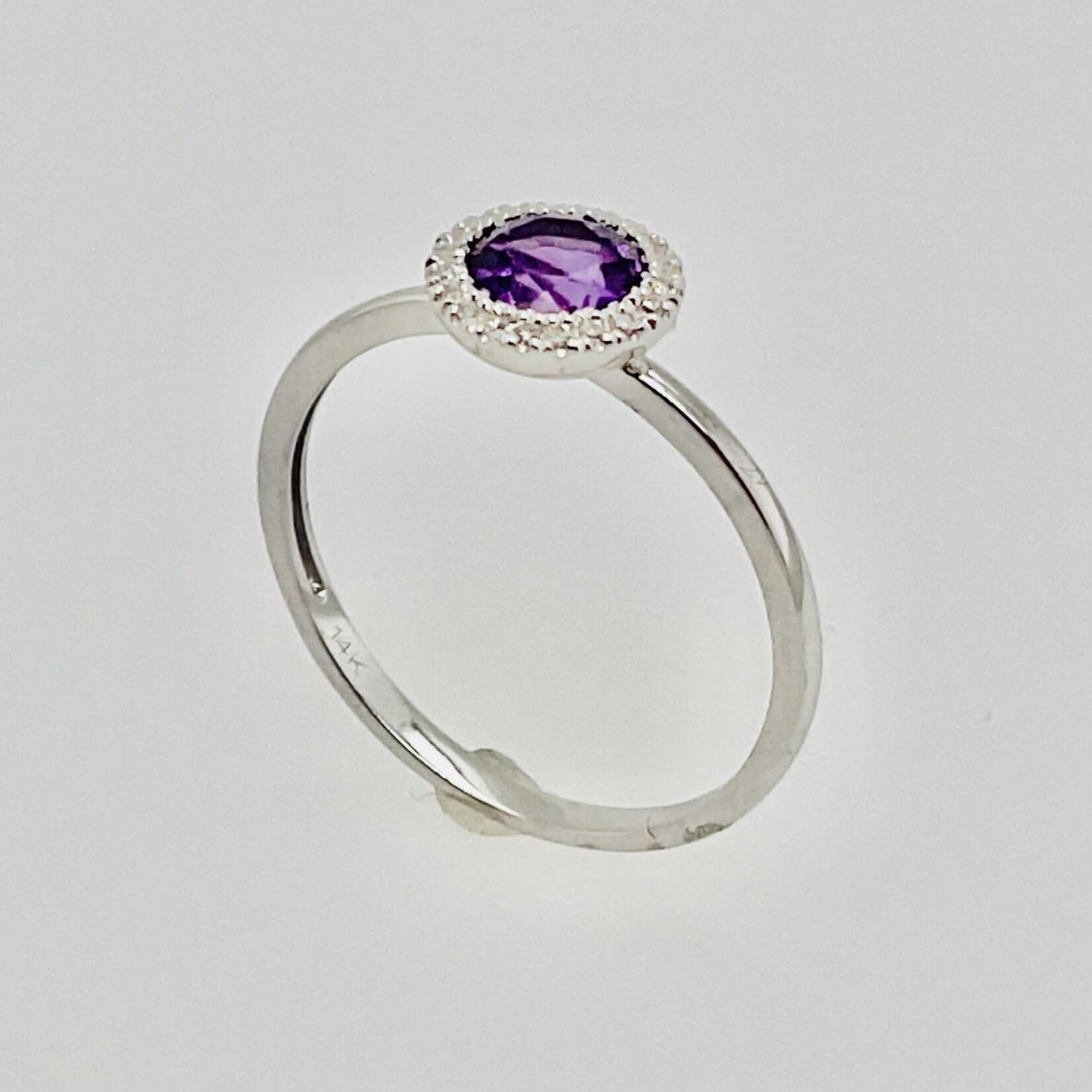 14 Kt W G Ladies Amethyst Ring #7