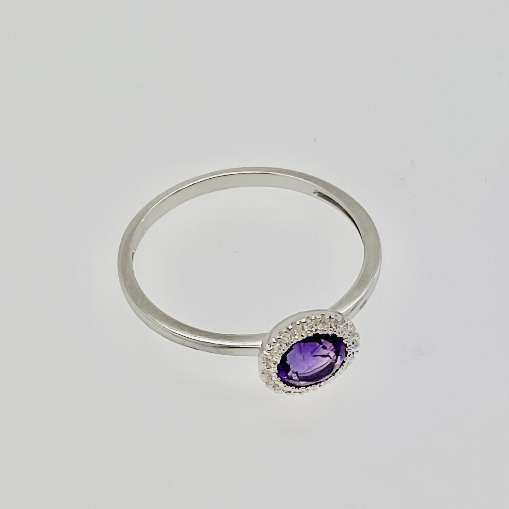 14 Kt W G Ladies Amethyst Ring #7