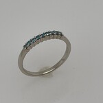 14 Kt W G Ladies Blue Topaz Ring #5.5