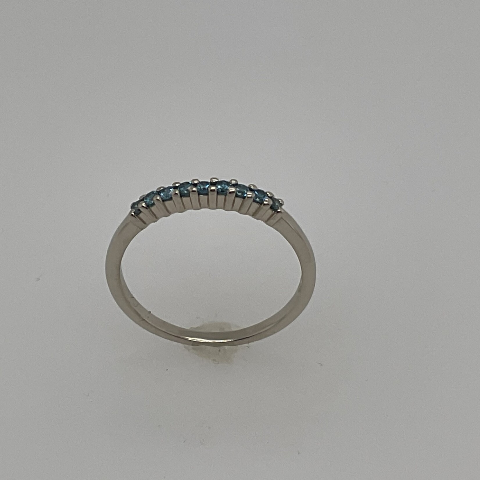 14 Kt W G Ladies Blue Topaz Ring #5.5