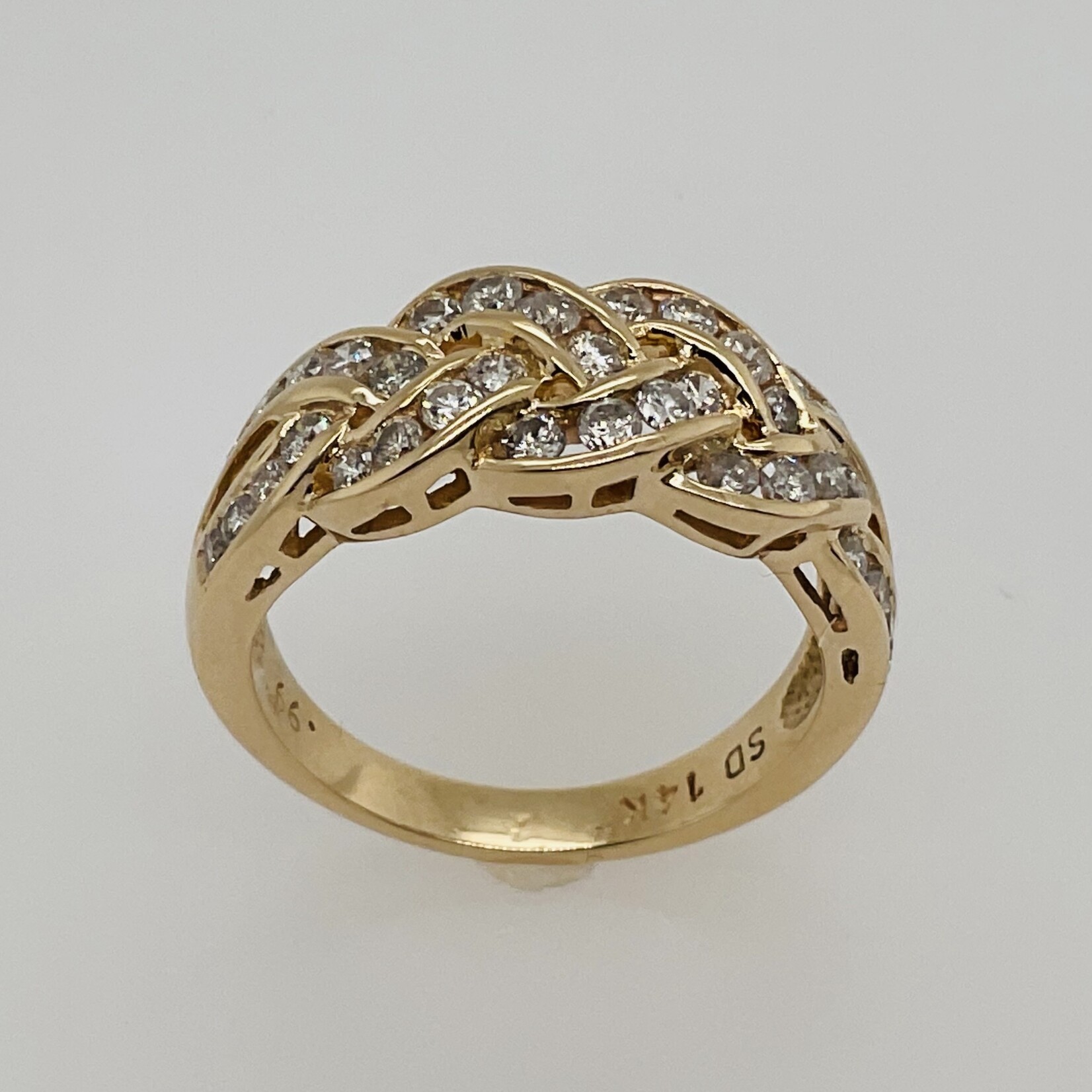 14K YG Ladies Eternity Diamond Ring,1.00CTW,#6.5