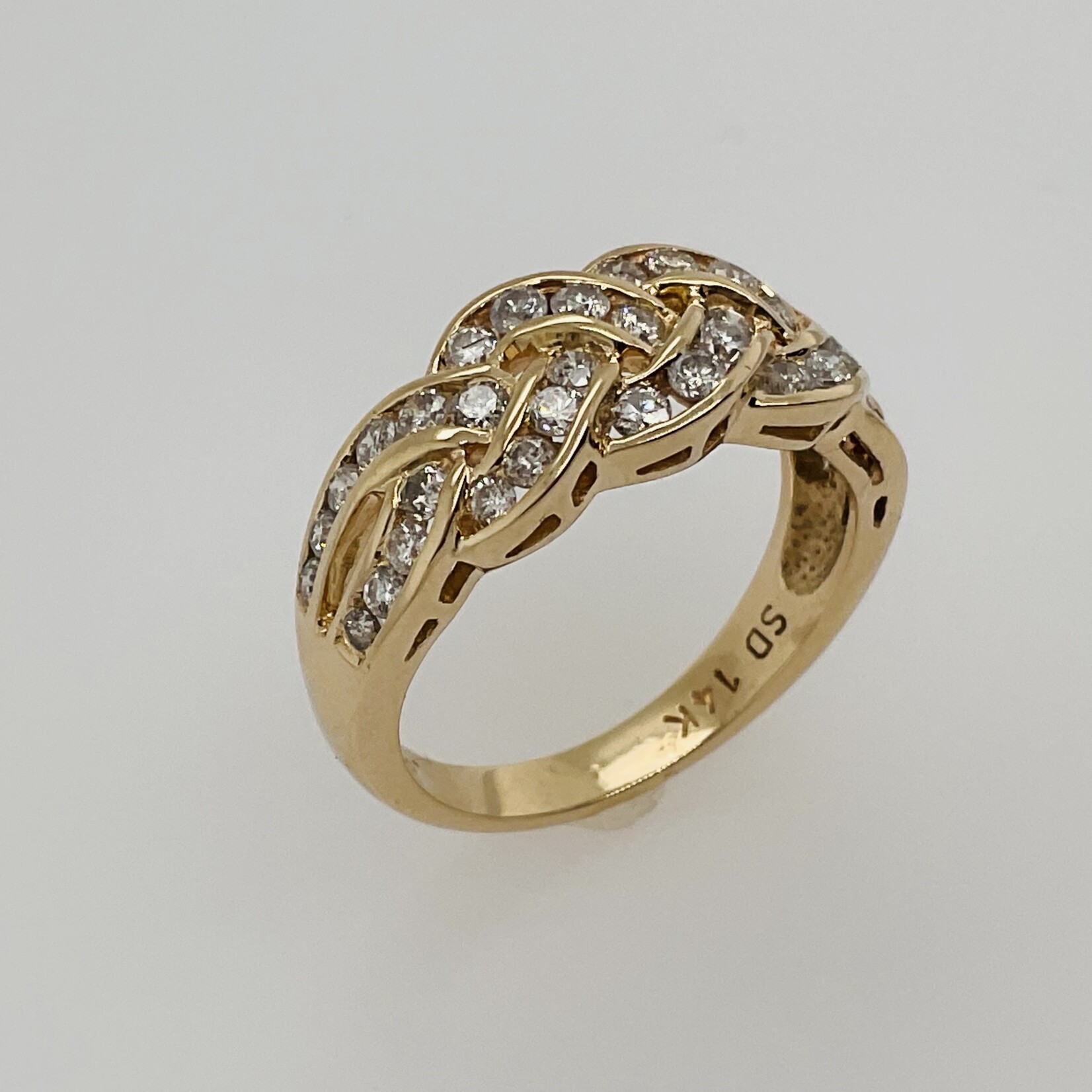 14K YG Ladies Eternity Diamond Ring,1.00CTW,#6.5