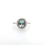 10 Kt W G Ladies Aquamarine/ .22 White Sapphire Ring #7