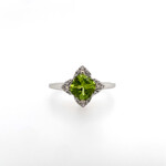 10 Kt WG Ladies Peridot Ring #7.25