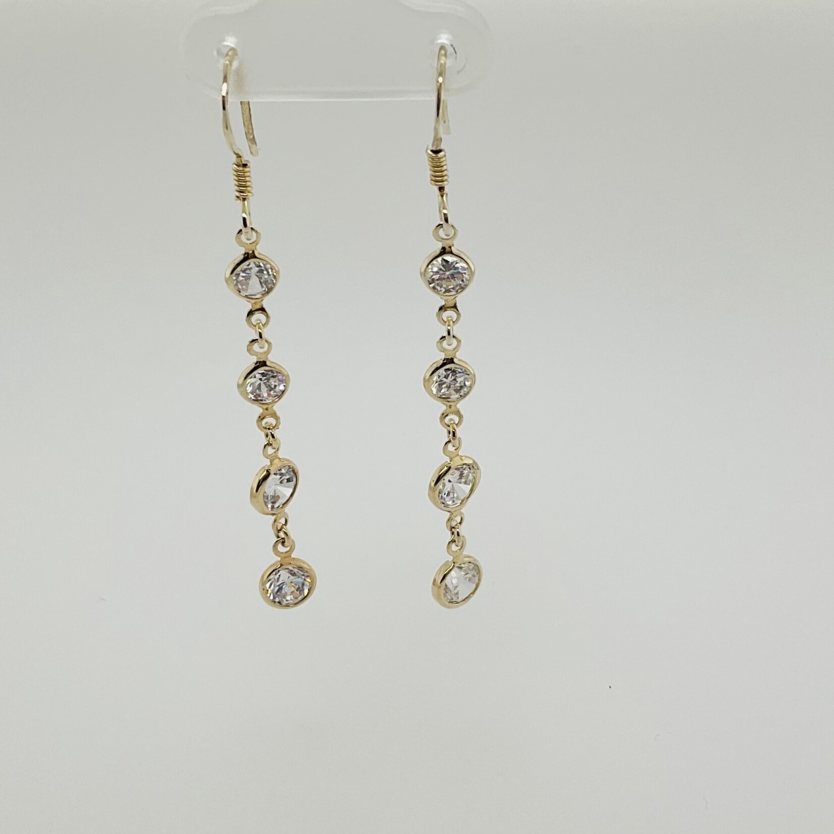 Ladies Silver CZ Dangle Earrings