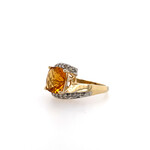 10 Kt YG Ladies Citrine/Dia .180 Ctw Fash Ring #7