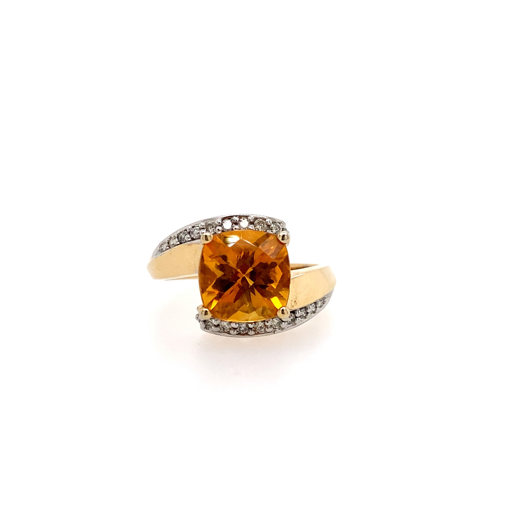 10 Kt YG Ladies Citrine/Dia .180 Ctw Fash Ring #7