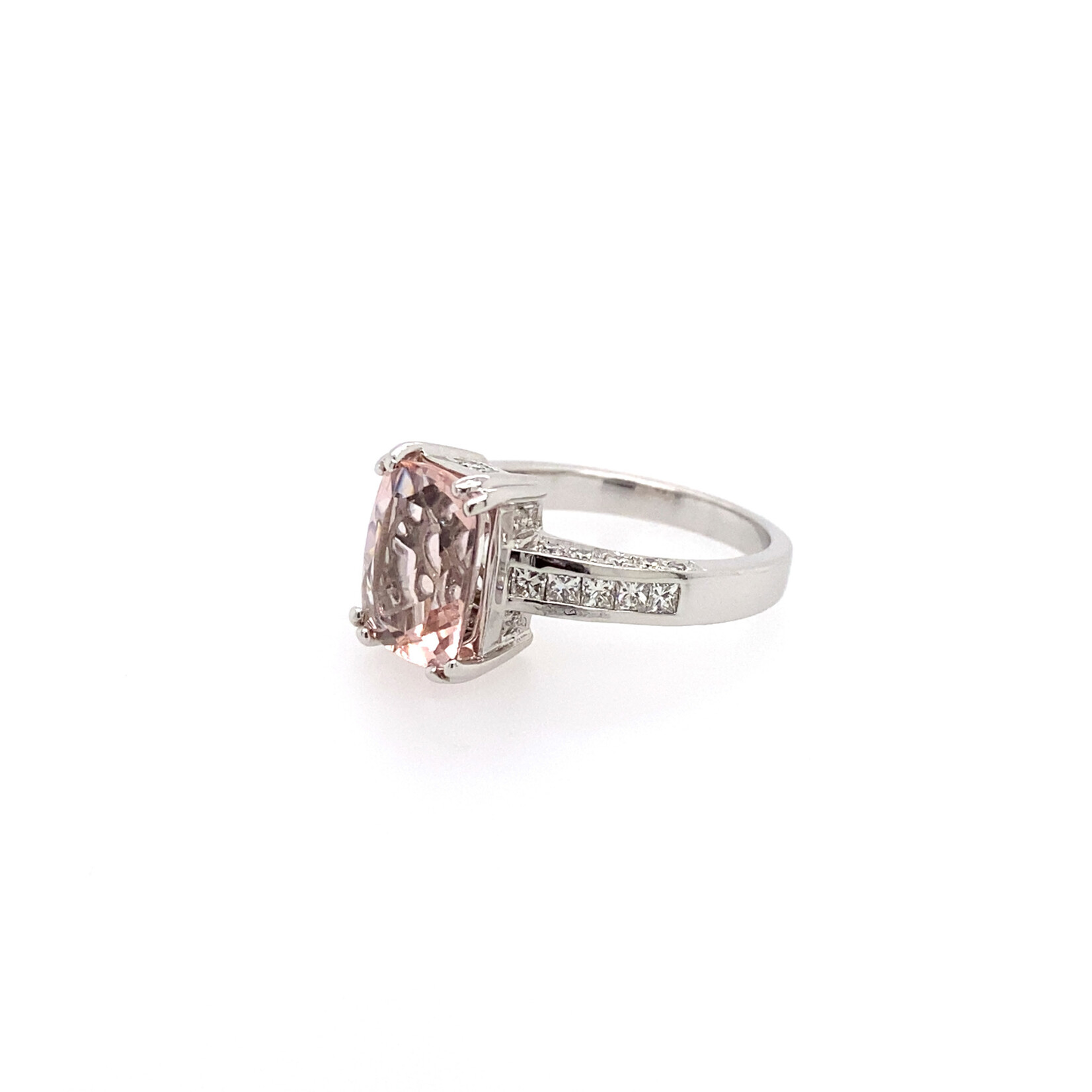 14K Cushion Cut Morganite Ring Size 7