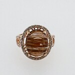 14 Kt RG Ladies Diamond .62 Ctw, Tourmaline Ring