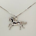 14 Kt WG Diamond .150 Ctw Horse Charm