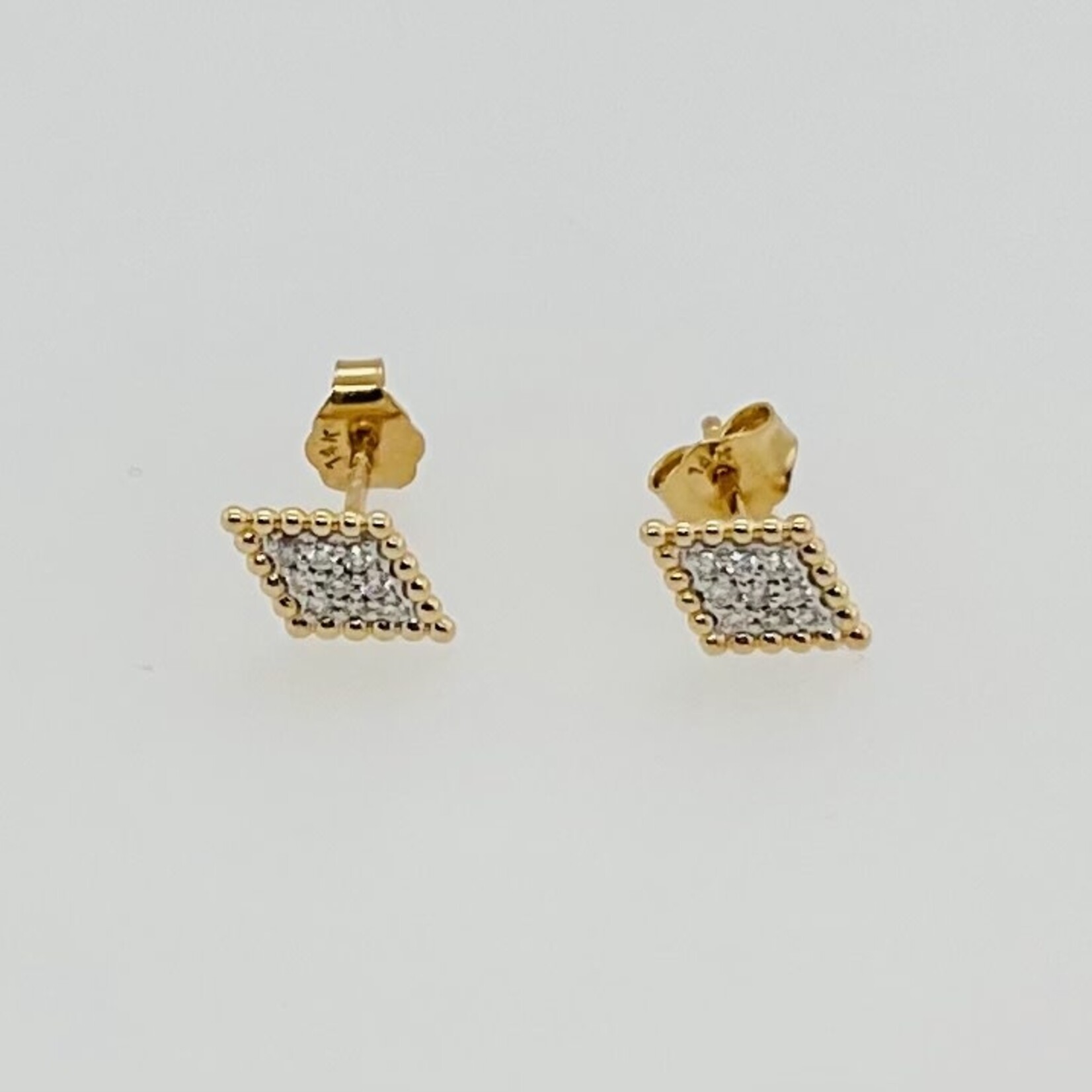 14 Kt YG Diamond Earrings .12 Ctw