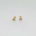 14 Kt YG Dual Oval Diamond Design Earrings .10 Ctw