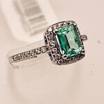 14 Kt WG Emerald Ring .93 Ctw  #6.25