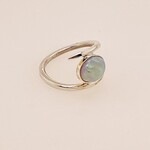 Opal Ring Sterling Silver Oval Cabochon # 7.5