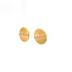 14 KT YG Diamond Accented Disc Earrings .13 Ctw