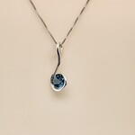 Hand Made Blue Topaz Sterling Silver Pendant