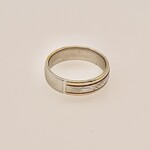 Sterling Silver Diamond Cut Two Tone Ring #7