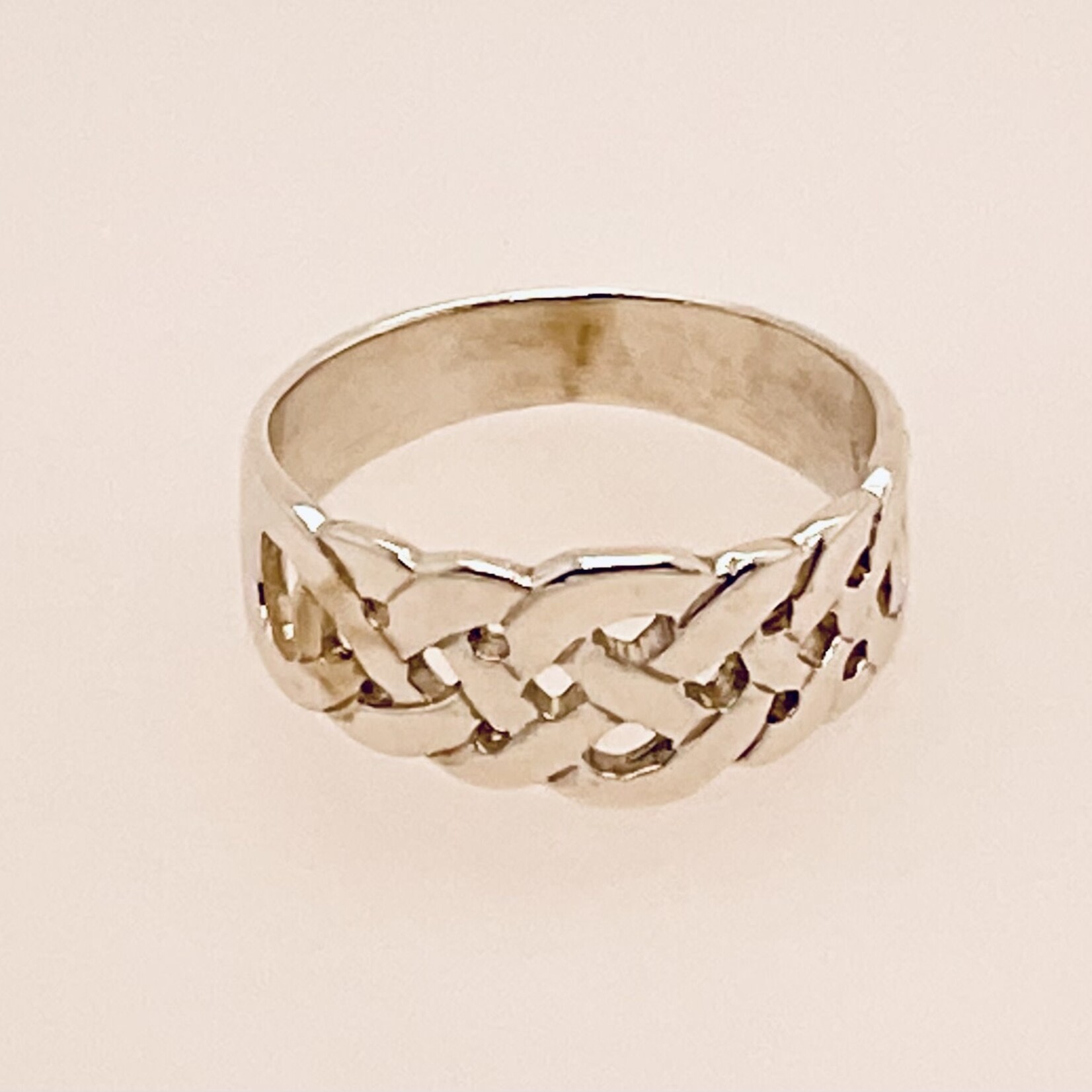 Silver Celtic Knot Braided Style Band Size 6.5