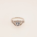 Sterling Silver Blue Heart Baby Ring Size 1