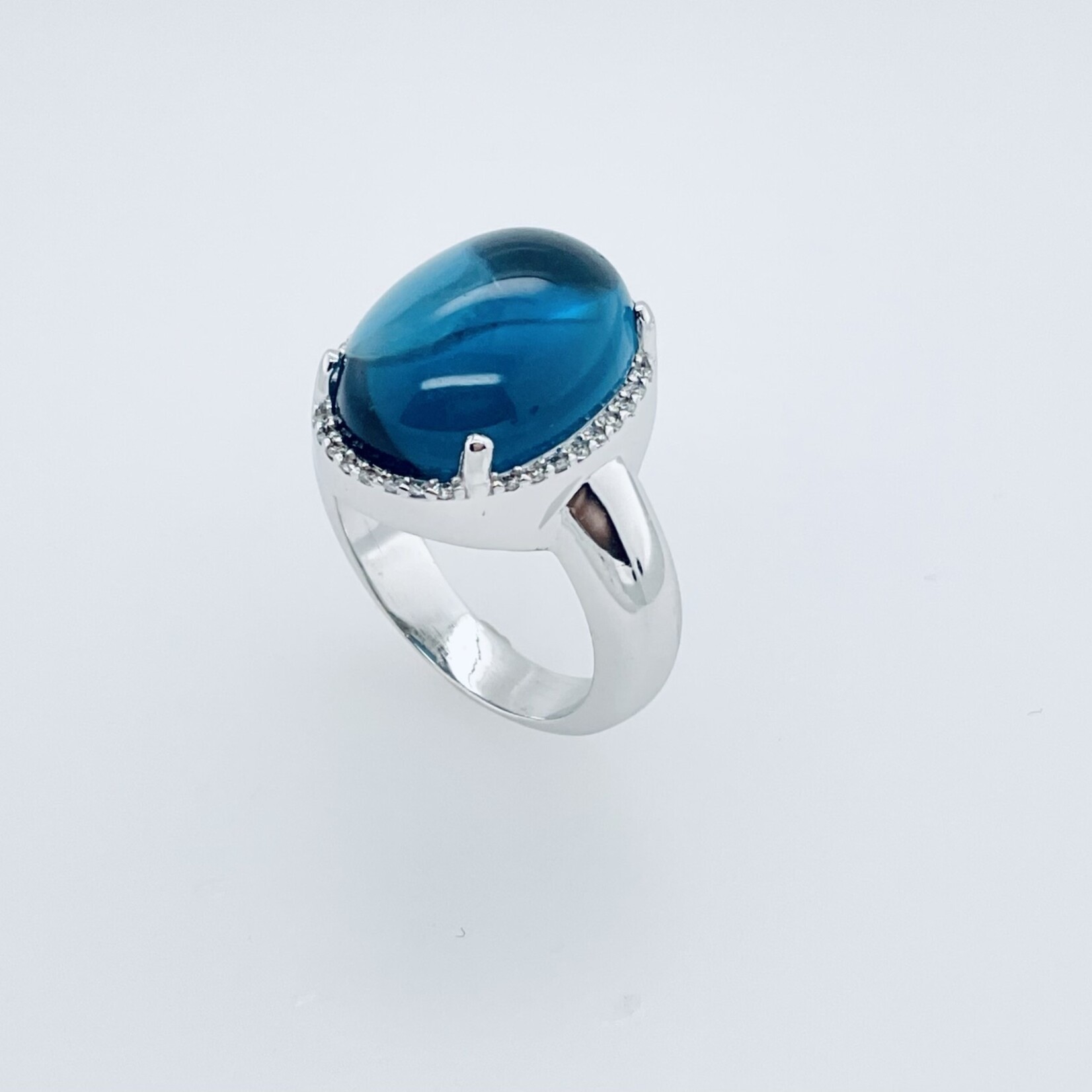 Sterling Silver Blue Topaz Fashion Ring Size 7