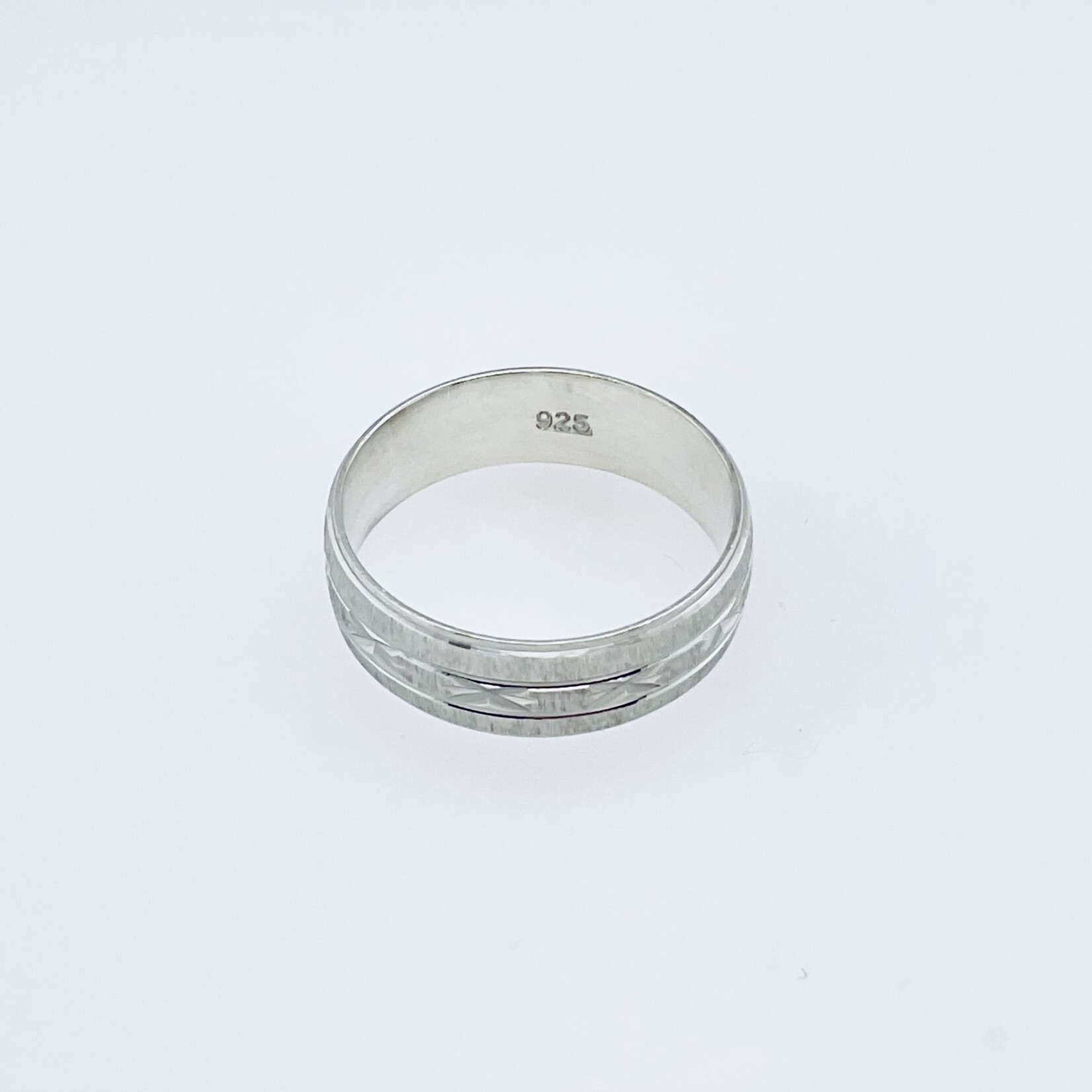 Sterling Silver Diamond Cut Ring #9