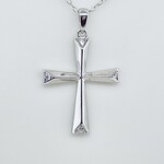 Sterling Silver CZ  Cross Necklace & Pendant Set